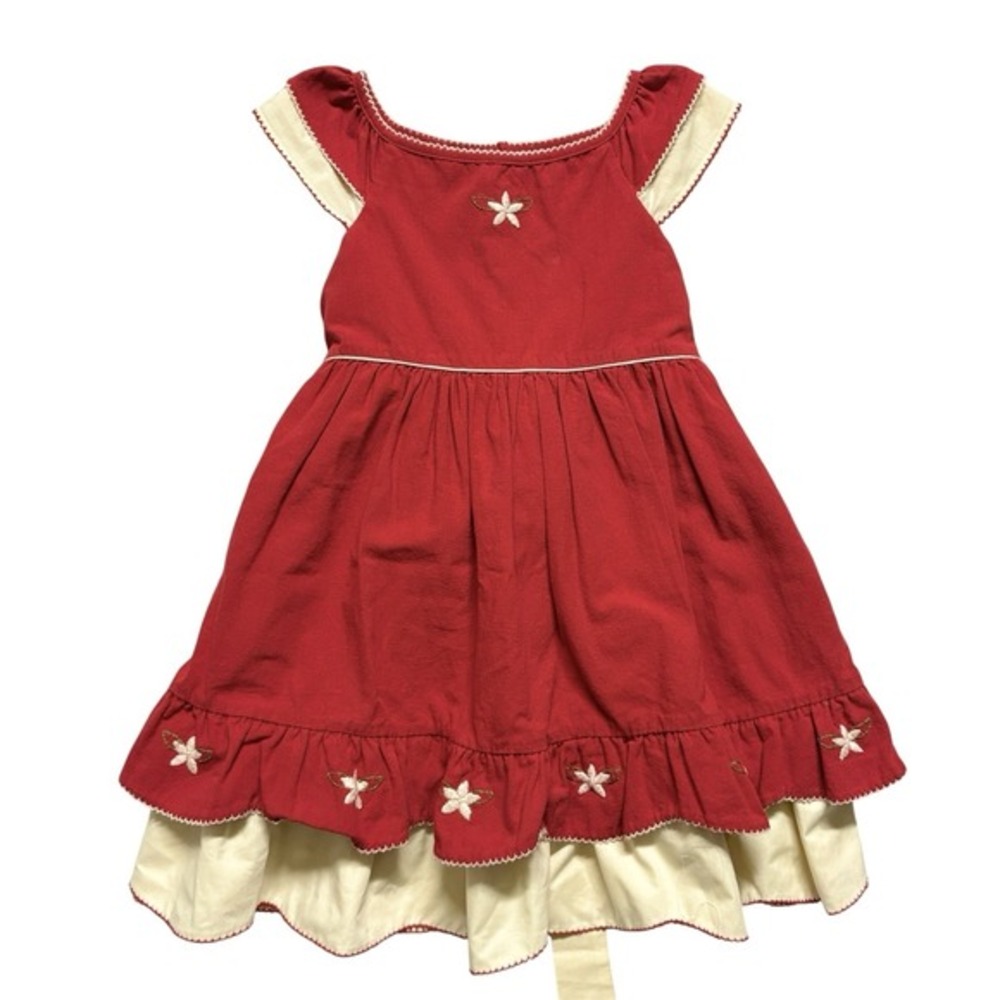 Well Dressed Wolf Girls Red Holiday‎ Dress Size 5 Embroidered Boutique Twirl WDW